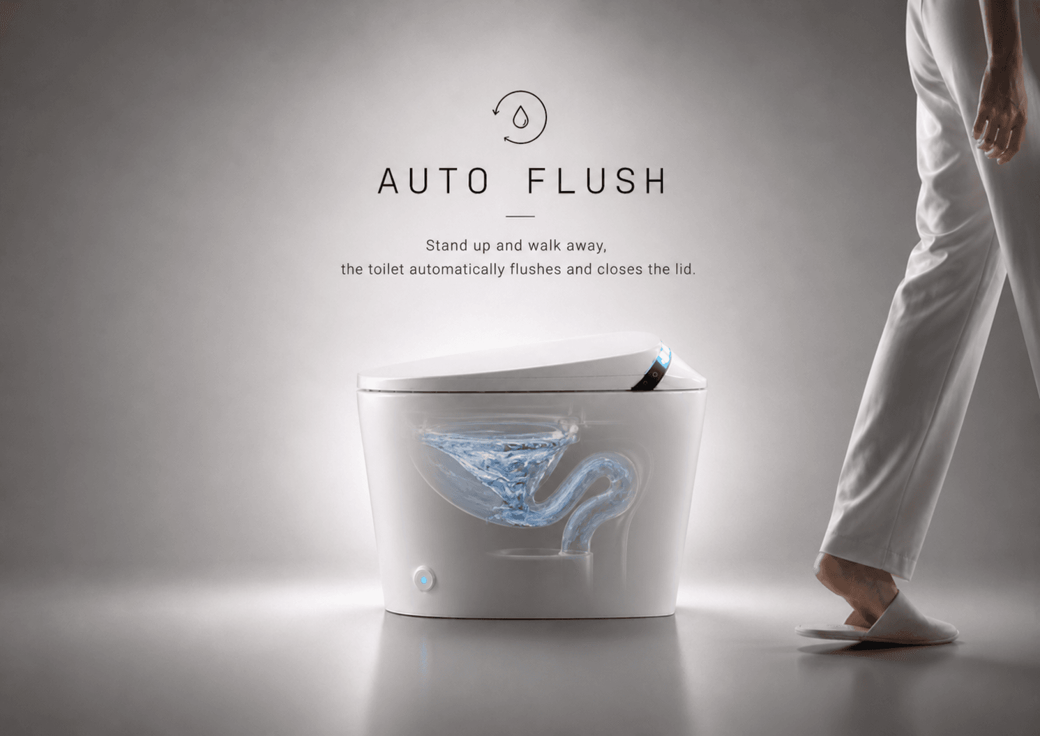 Auto flush - sensor triggers flush on departure